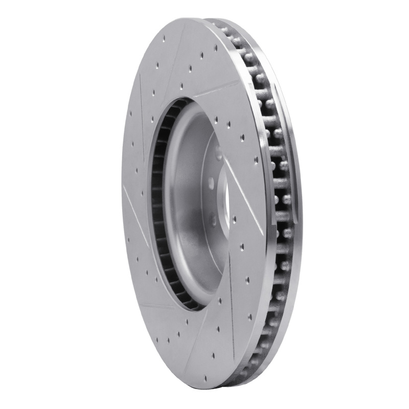 Land Rover Range Rover Sport Brake Rotor (1) - Front Right - R1 Concepts - Drilled & Slotted - Silver - `18-`20